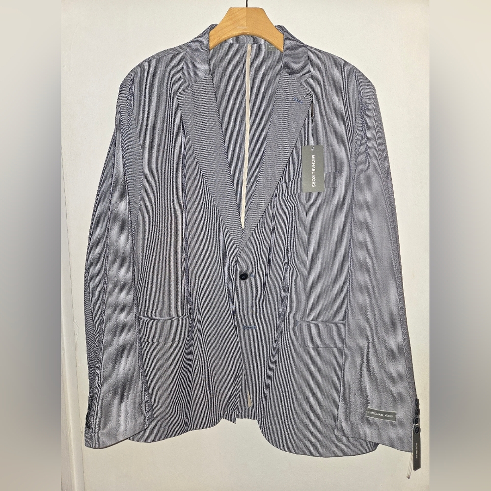 MICHAEL KORS Seersucker Slim Blazer Jacket Men's 44 REG